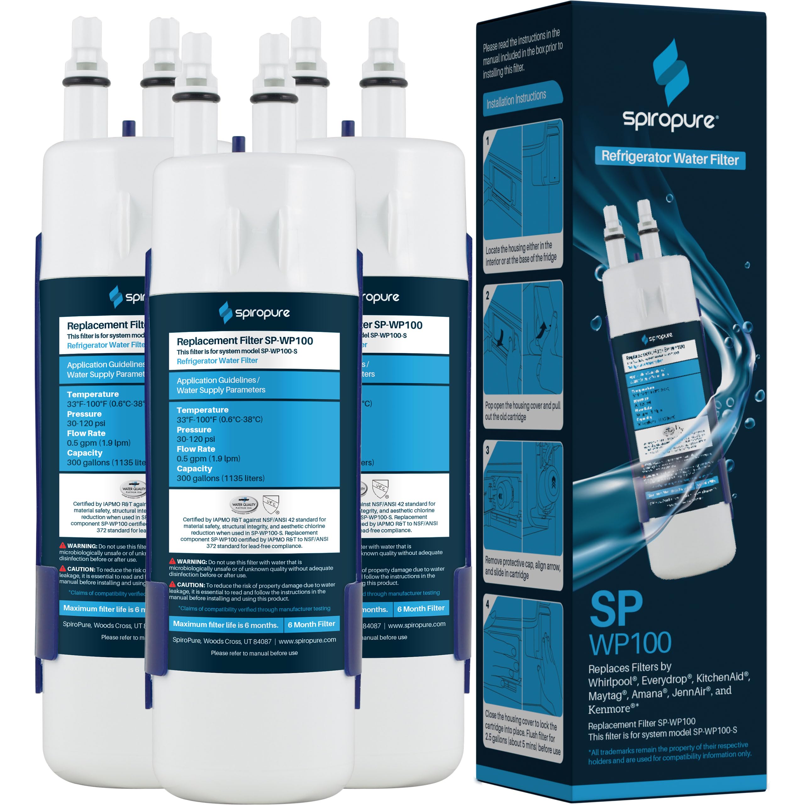 Amazon.com: SpiroPure SP-WP100-3PK NSF Certified Refrigerator